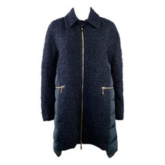 MONCLER by GIAMBATTISTA VALLI Size XS Cathy Navy Faux Fur Zip Pockets Coat