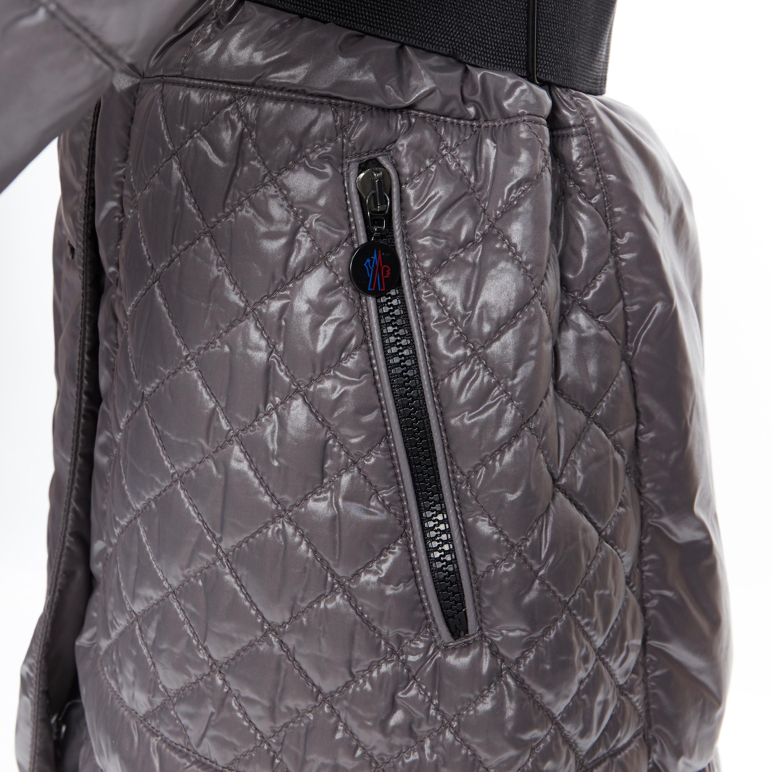 MONCLER Carson grey quilted genuine down feather padded puffer coat Sz. 2 M 2