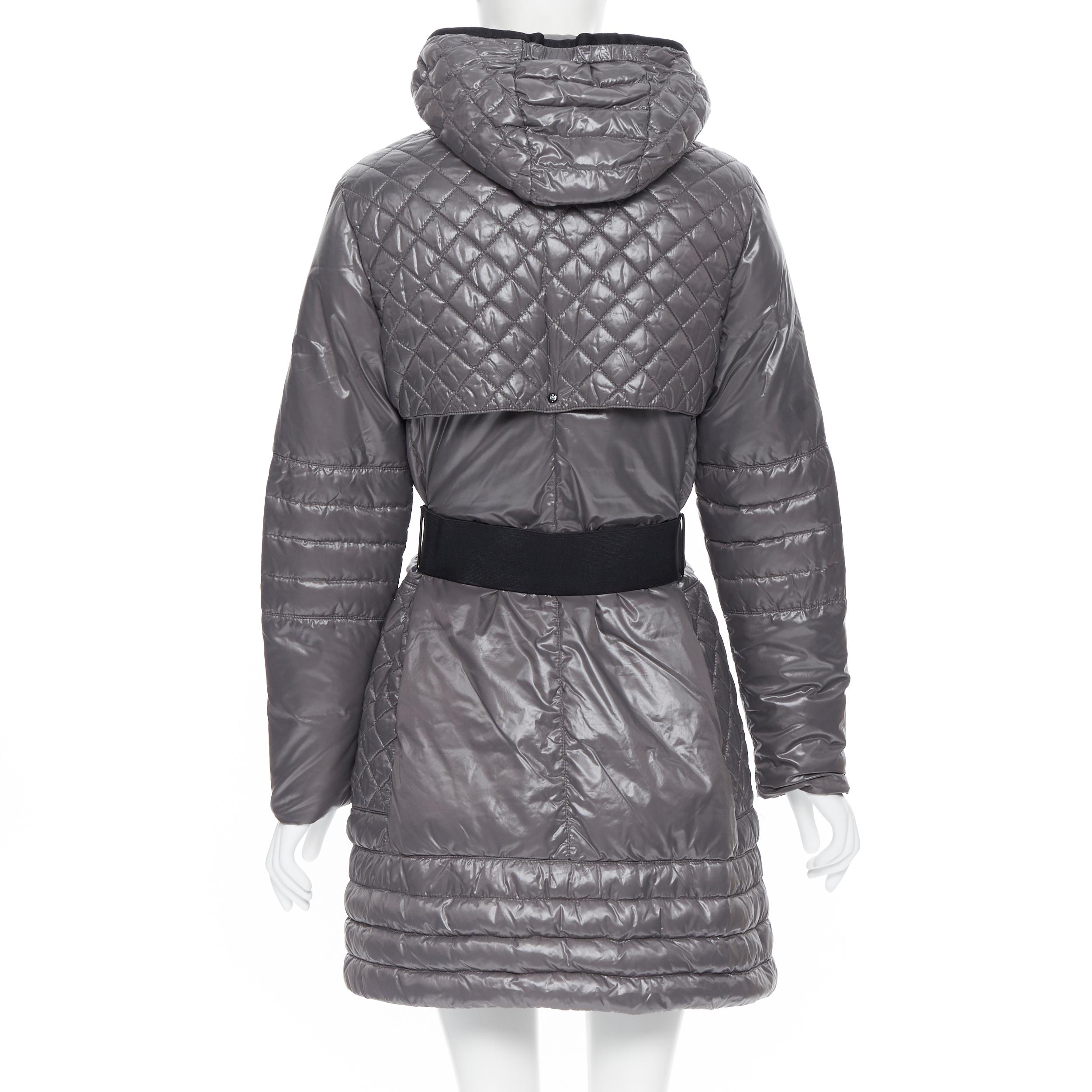 Gray MONCLER Carson grey quilted genuine down feather padded puffer coat Sz. 2 M