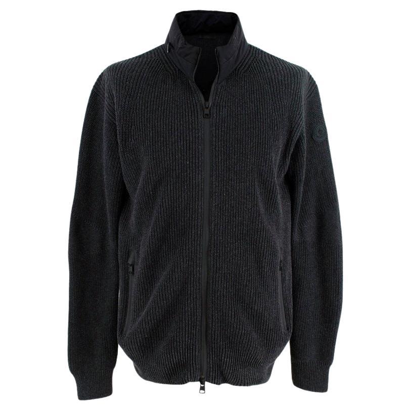 Moncler Grenoble Blue Oversized Quilted and Knit Cardigan - Size S at ...