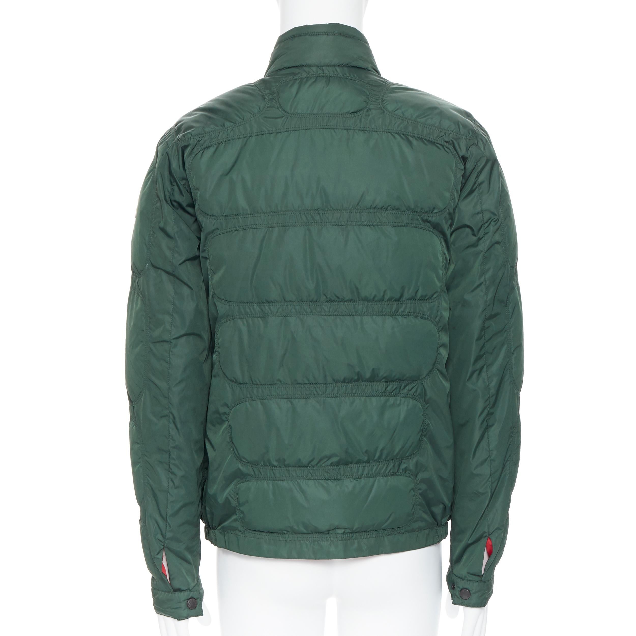 MONCLER Cheriton Giubbotto green down feather padded puffer winter jacket US3 L In Excellent Condition In Hong Kong, NT