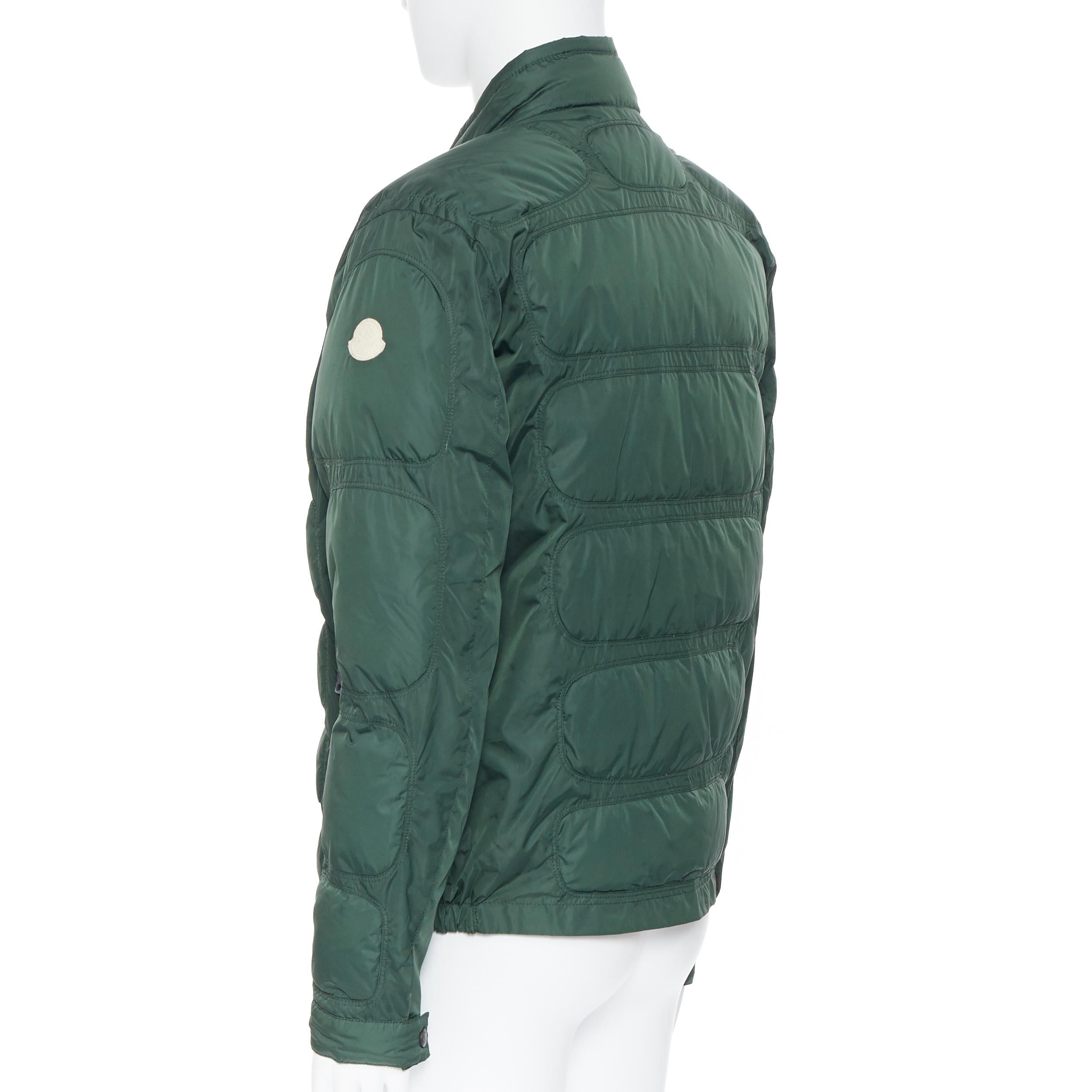 Men's MONCLER Cheriton Giubbotto green down feather padded puffer winter jacket US3 L