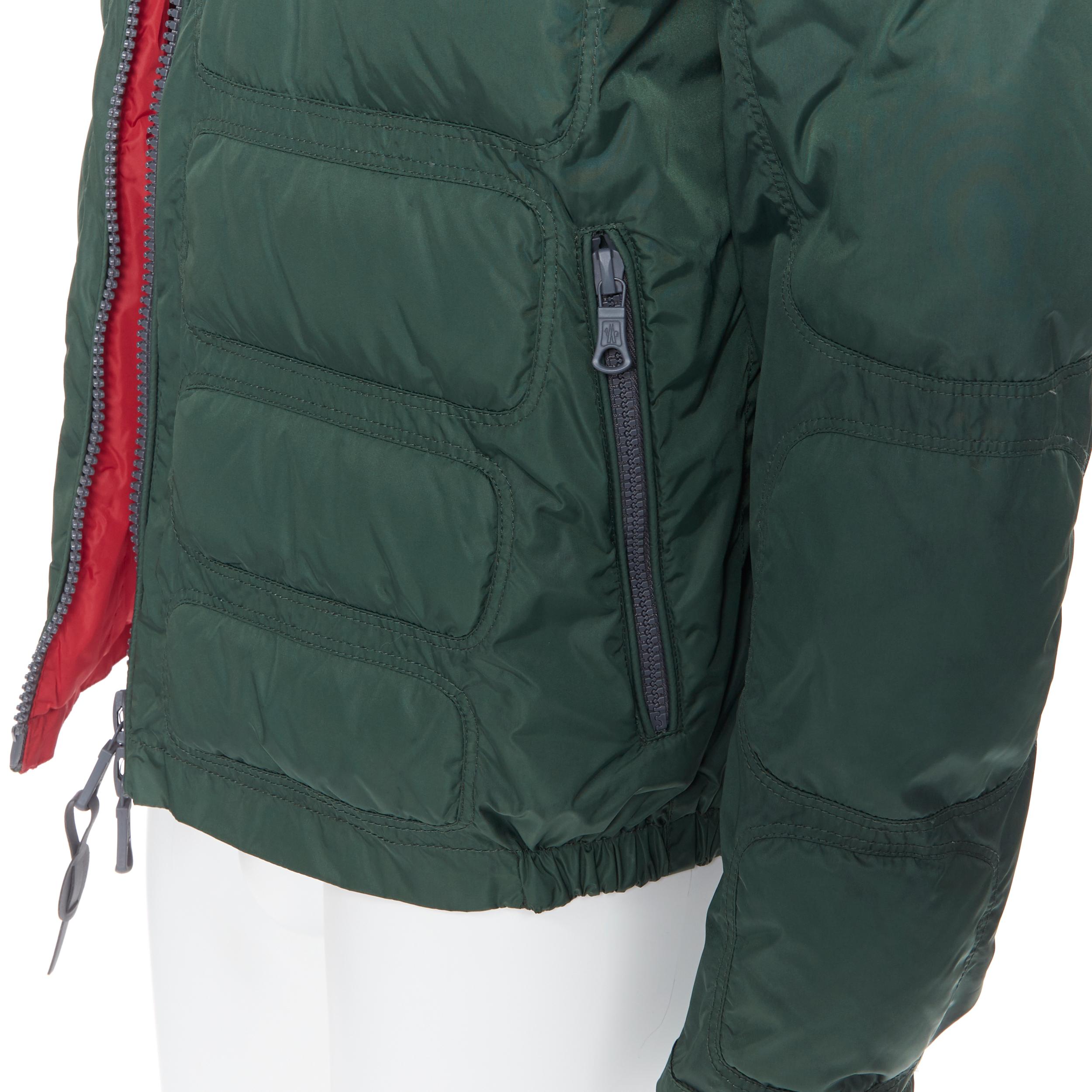MONCLER Cheriton Giubbotto green down feather padded puffer winter jacket US3 L 2