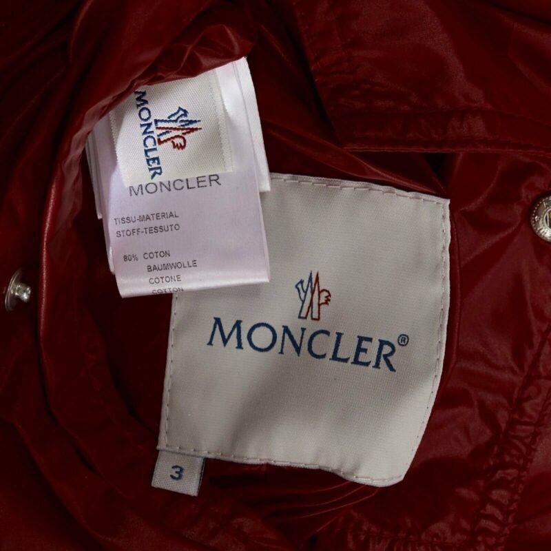 MONCLER Colisee, giacca da campo reversibile in cotone beige con tasca a patta e foderata in nylon rosso in vendita 6