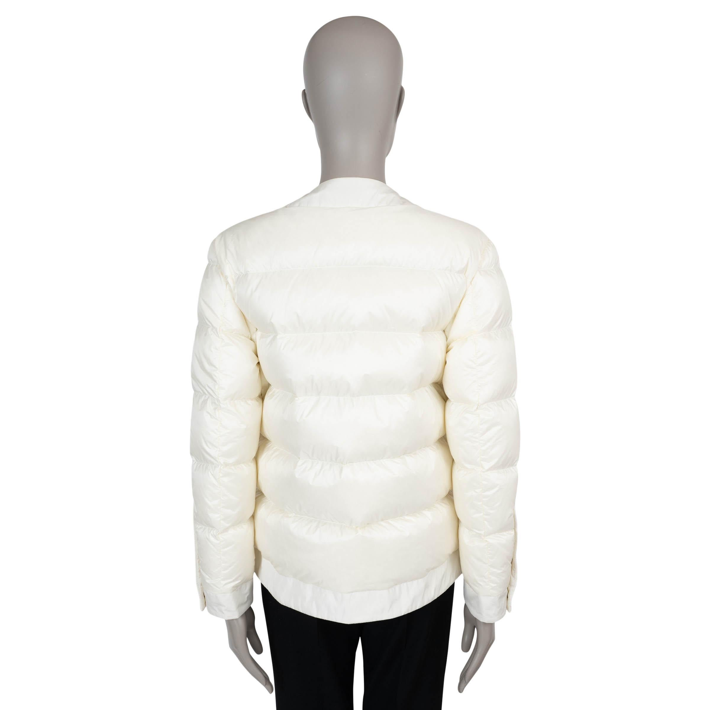 Gray MONCLER cream nylon MIRIAM QUILTED TWEED Puffer Jacket 3 L