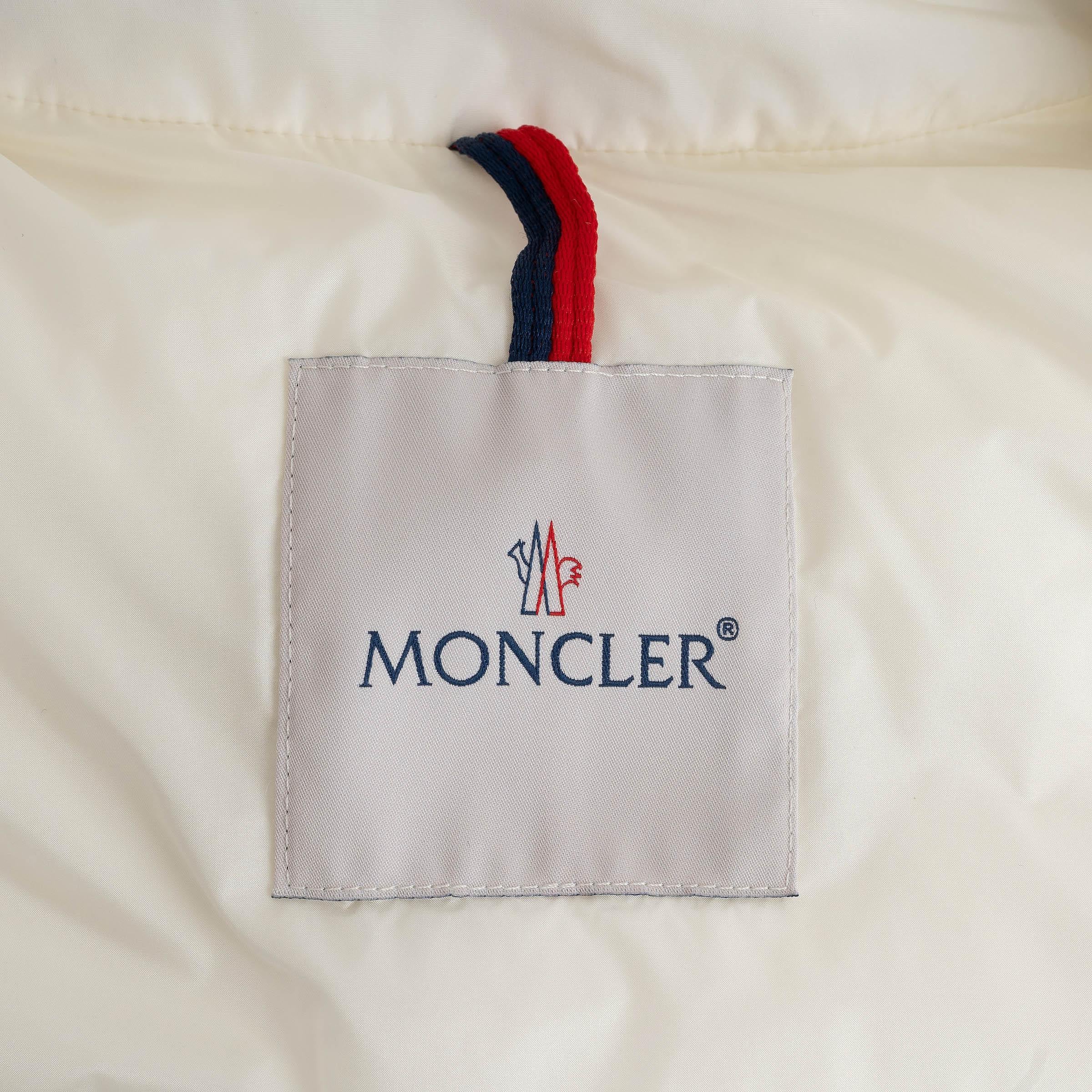 MONCLER cream nylon MIRIAM QUILTED TWEED Puffer Jacket 3 L 3