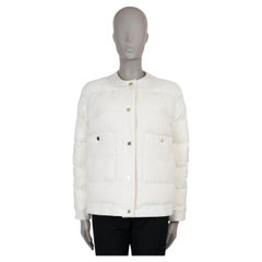MONCLER cream nylon MIRIAM QUILTED TWEED Puffer Jacket 3 L