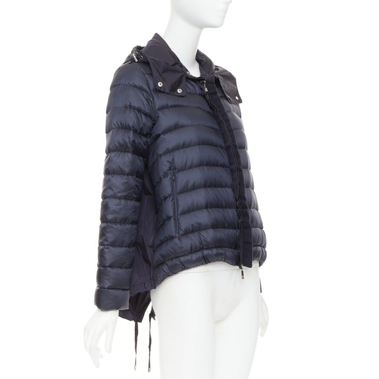MONCLER Dorothee Guibbotto navy nylon ruffle trim hooded jacket