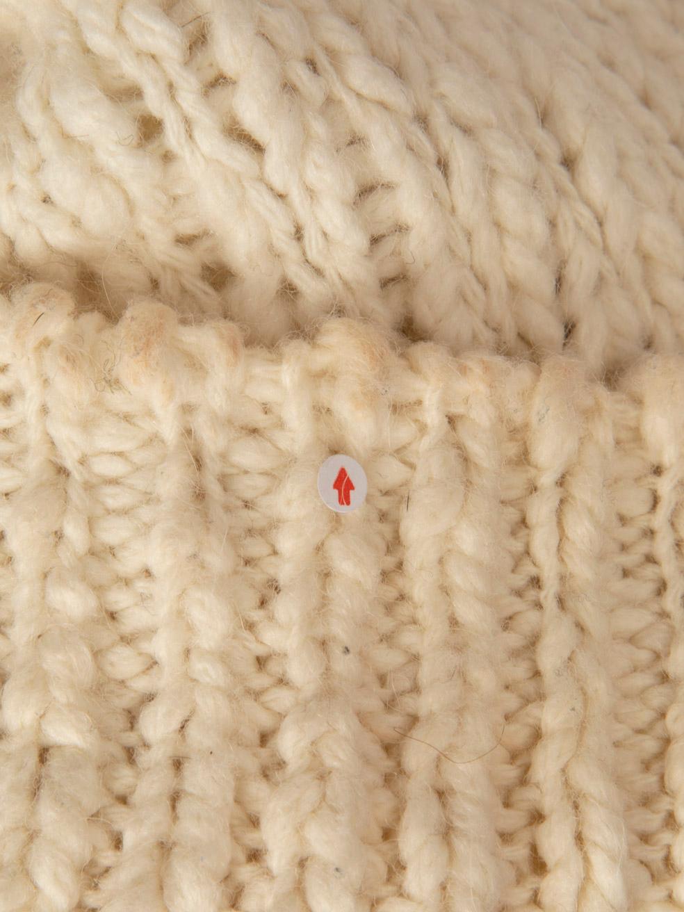 Moncler - Pull à col montant avec logo en maille écrue, taille S Bon état - En vente à London, GB