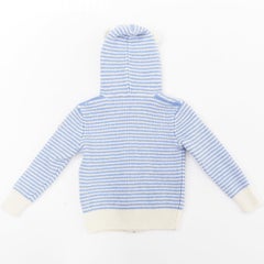 MONCLER ENFANT KIDS striped knit virgin wool hooded ear cardigan sweater 3Y
