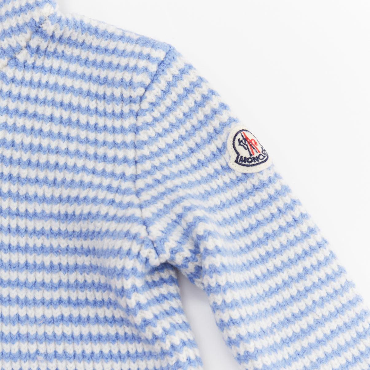 Moncler Enfant Kids Striped Knit Virgin Wool Hooded Ear Cardigan Sweater 3y View 4