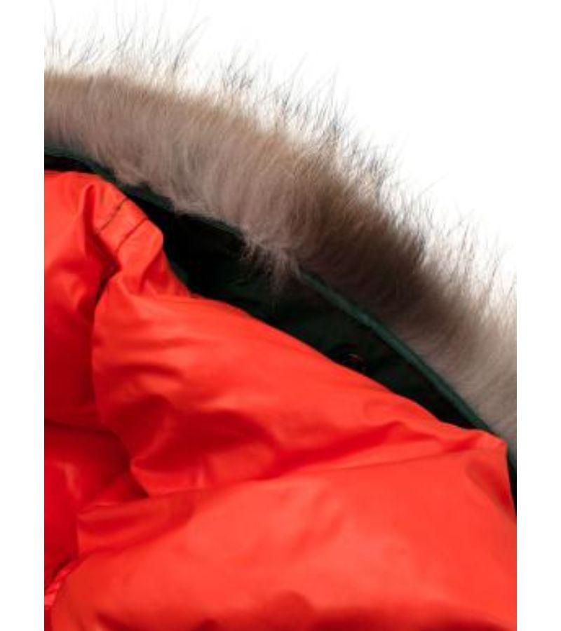 Moncler Escallonia Guibbotto Fox Fur Trim Down Jacket In Excellent Condition For Sale In London, GB