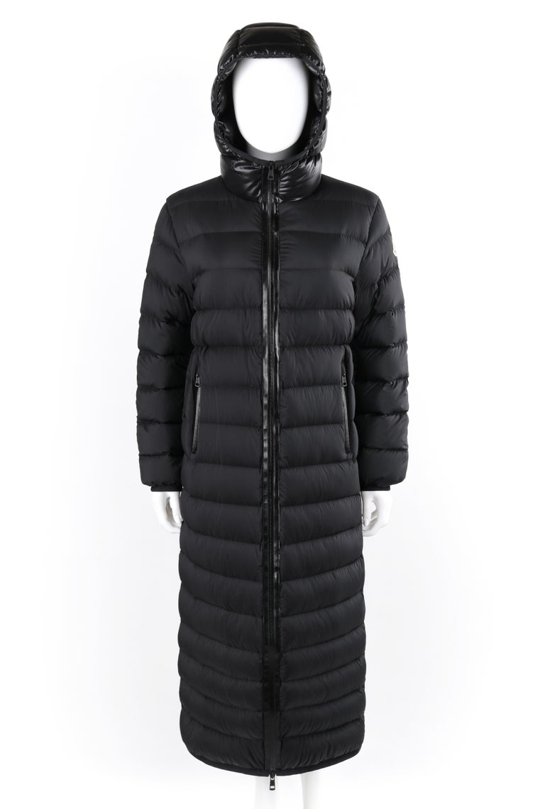 MONCLER F/W 2018 “Grue” Black Hooded Quilted Long Down Puffer Coat Jacket  NWT at 1stDibs | moncler grue coat, moncler long down coat, grue moncler