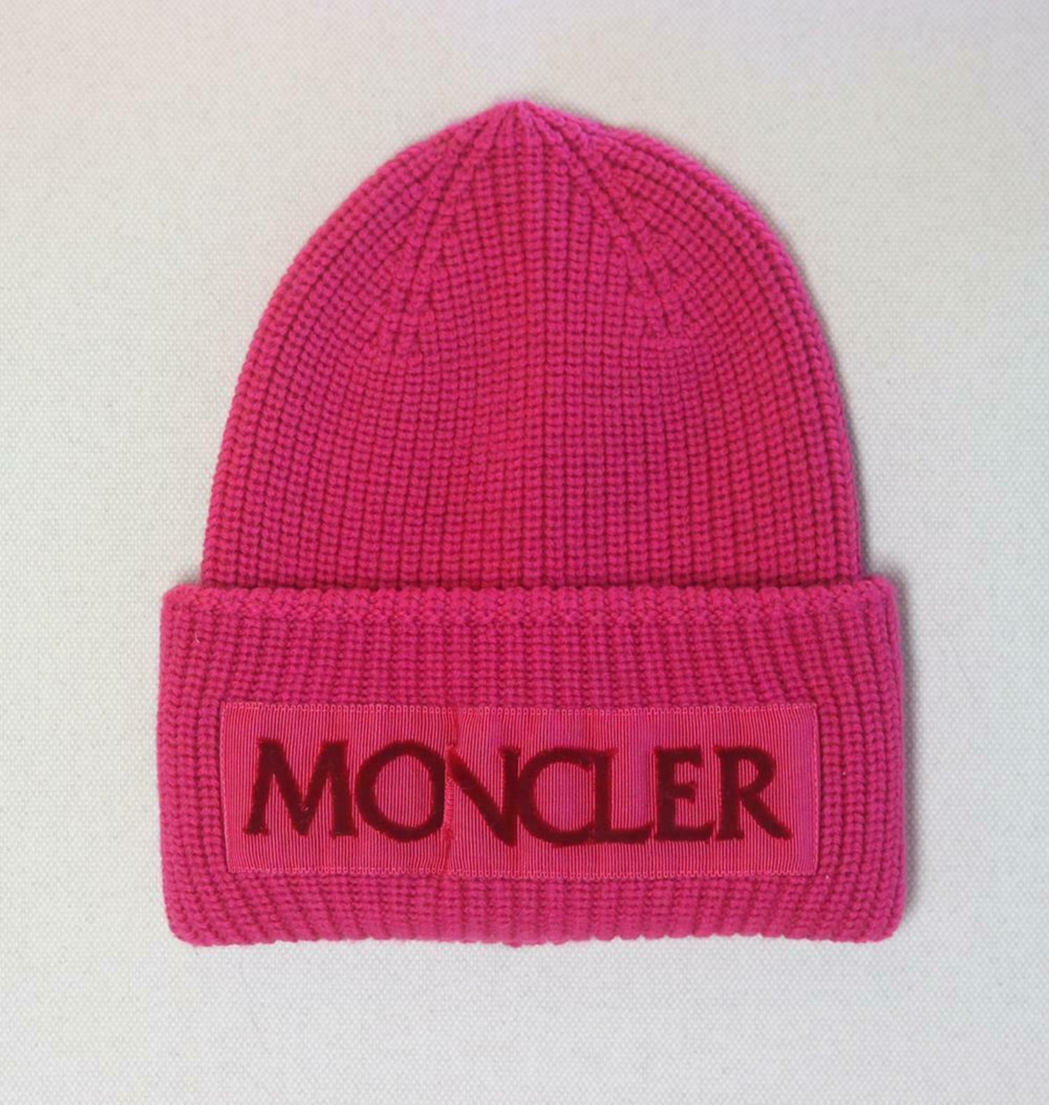 Moncler Flocked Grosgrain Trimmed Ribbed Wool Beanie at 1stDibs