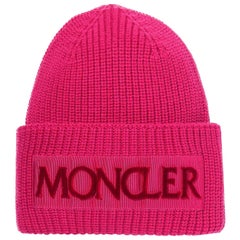 Moncler Flocked Grosgrain Trimmed Ribbed Wool Beanie