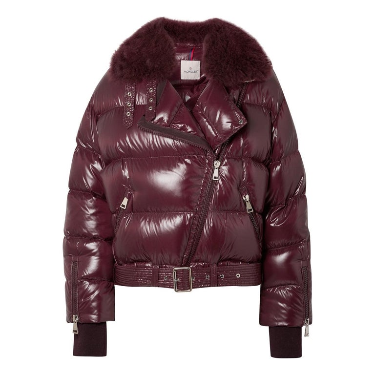 Moncler Foulque Shearling Trimmed Quilted Patent Shell Down Jacket at  1stDibs | moncler foulque jacket, foulque moncler, moncler shearling jacket