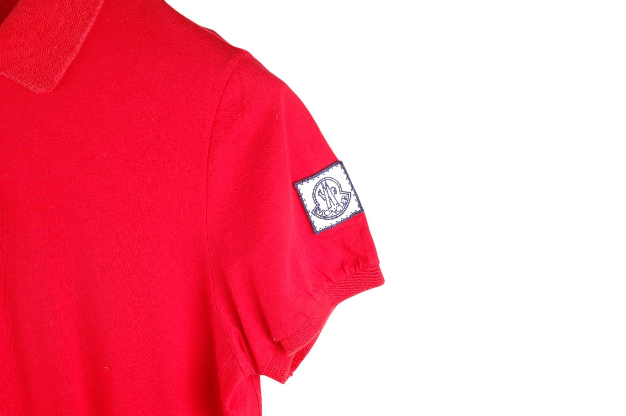 Check my other listings. Have many more designer clothes for sale. Open to any offers.
Item for sale is 100% genuine Moncler Men Polo, S948, D2
Color: red
(An actual color may a bit vary due to individual computer screen interpretation)
Material: