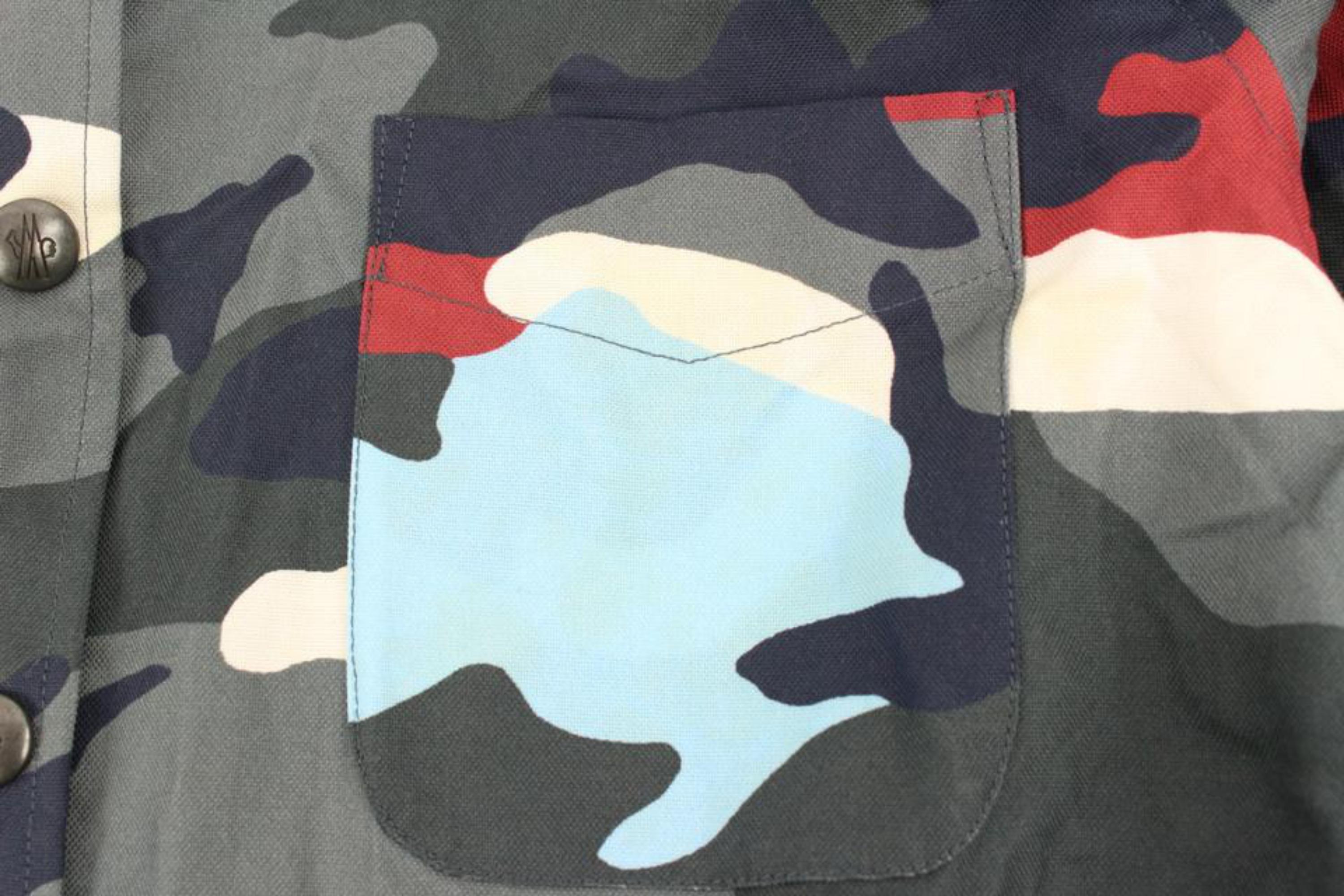 Moncler Gamme Bleu Men's 1 Small US Multicolor Camouflage Longsleeve Button Down 2