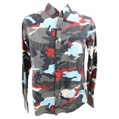 Used Moncler Gamme Bleu Men's 1 Small US Multicolor Camouflage Longsleeve Button Down