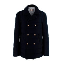 Moncler Gamme Bleu Navy Cashmere Padded Double Breasted Jacket - US 8