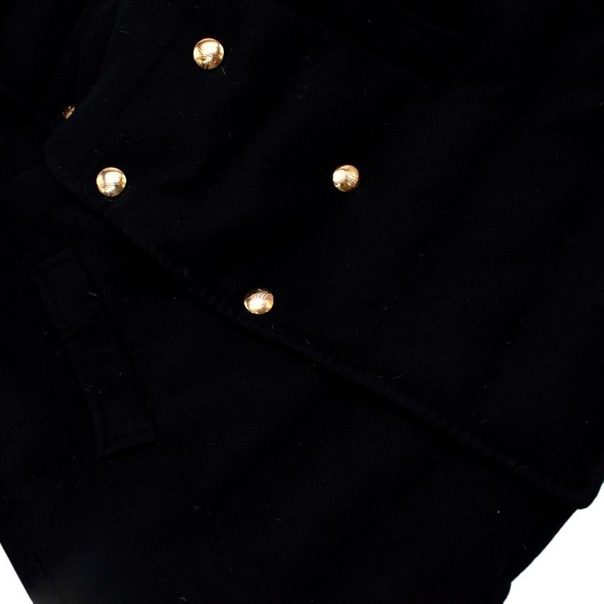 Moncler Gamme Bleu Navy Cashmere Padded Double Breasted Jacket - US 8 For Sale 1
