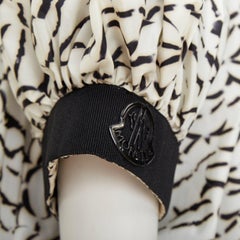 MONCLER GAMME ROUGE 2013 feather print puff sleeve ruffle jacket top Sz1 S