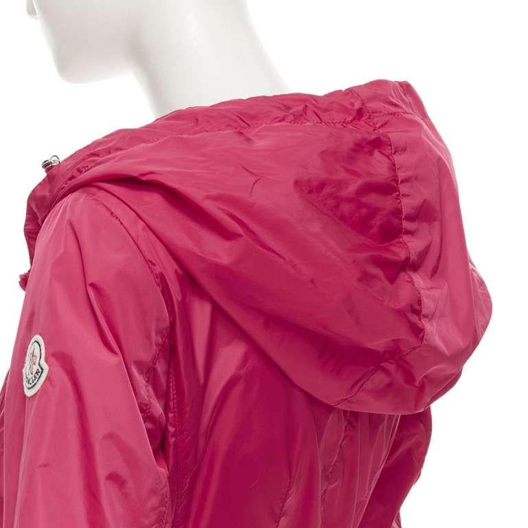 MONCLER Gazon Giubbotto pink back ruffles belted waist windbreaker jacket Sz 2 M 6