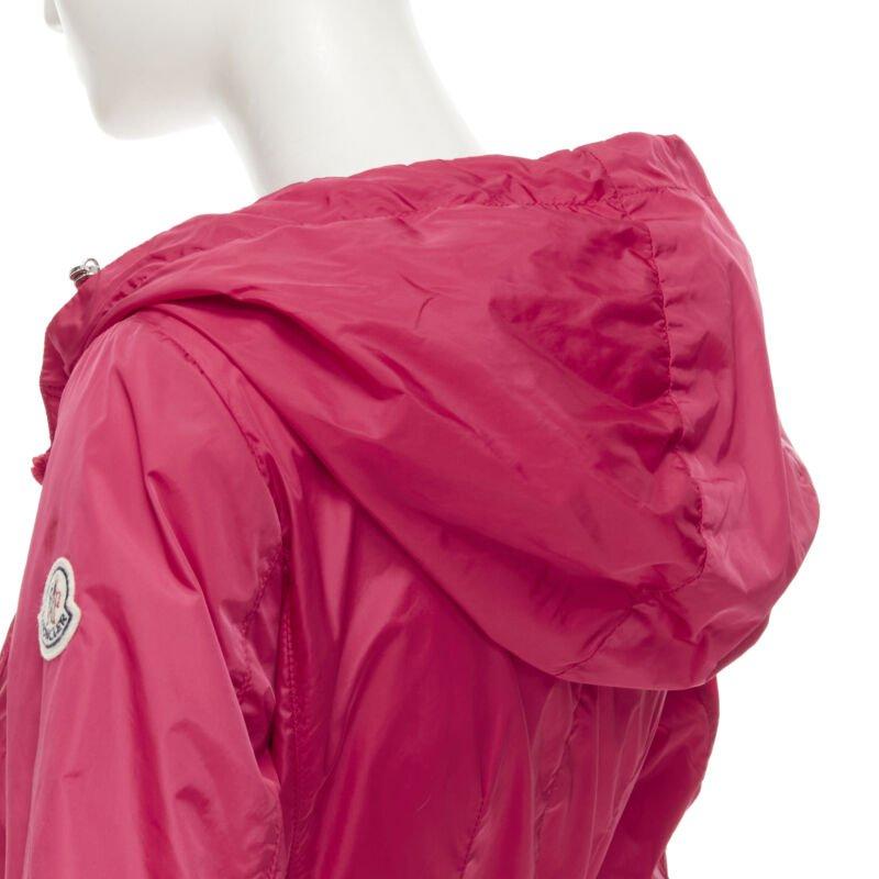 MONCLER Gazon Giubbotto pink back ruffles belted waist windbreaker jacket Sz 2 M For Sale 5