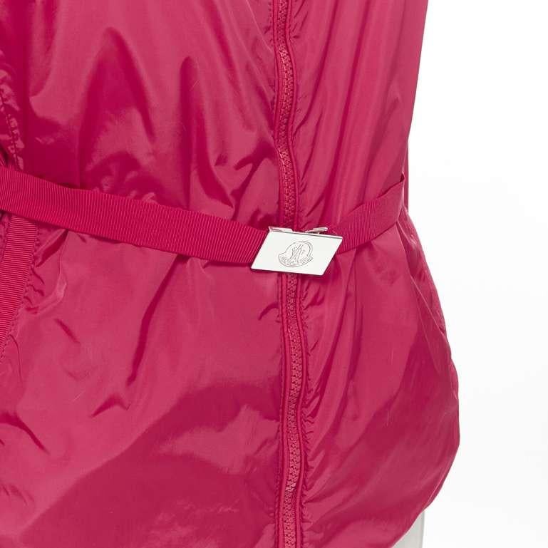 MONCLER Gazon Giubbotto pink back ruffles belted waist windbreaker jacket Sz 2 M 7