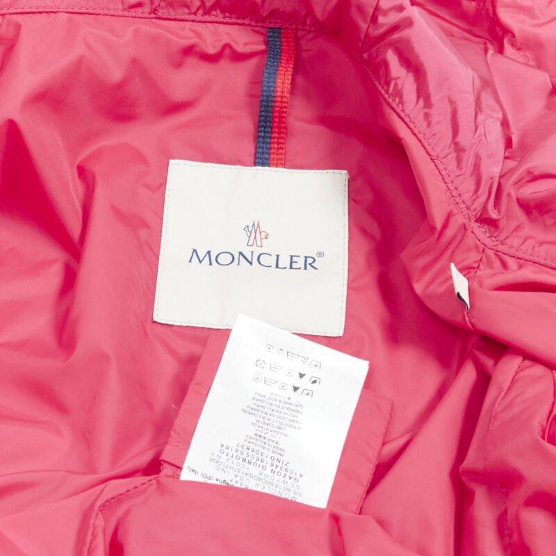MONCLER Gazon Giubbotto pink back ruffles belted waist windbreaker jacket Sz 2 M For Sale 7