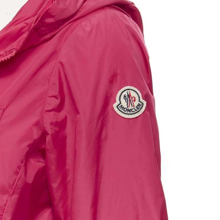 MONCLER Gazon Giubbotto pink back ruffles belted waist windbreaker jacket Sz 2 M 4