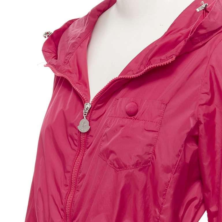 MONCLER Gazon Giubbotto pink back ruffles belted waist windbreaker jacket Sz 2 M 5