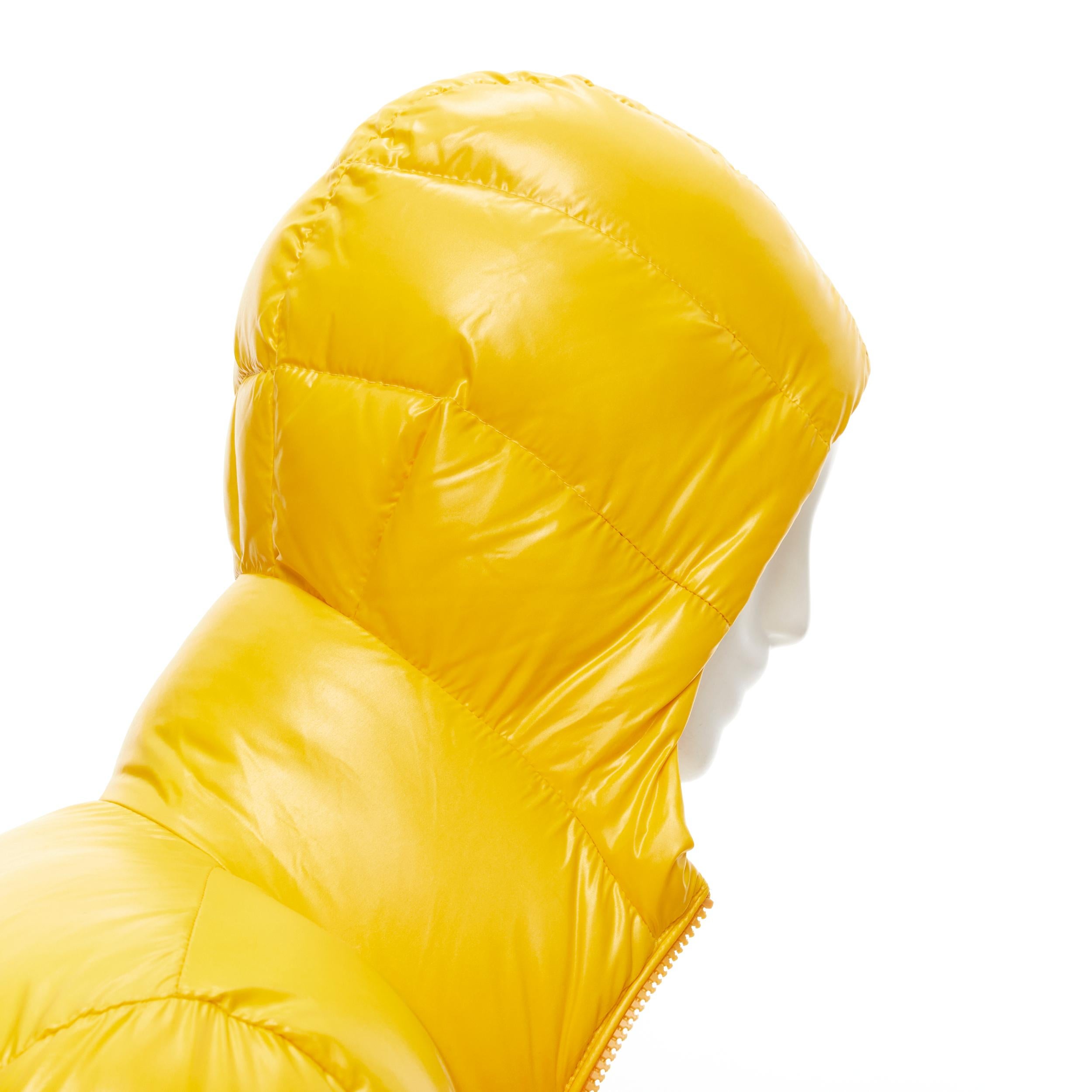 MONCLER GENIUS Pierpaolo Piccioli yellow pure goose down padded puffer US0 XS In Excellent Condition In Hong Kong, NT