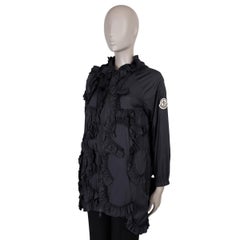MONCLER GENIUS X SIMONE ROCHA black nylon 2019 PLEATED Coat Jacket 1 S