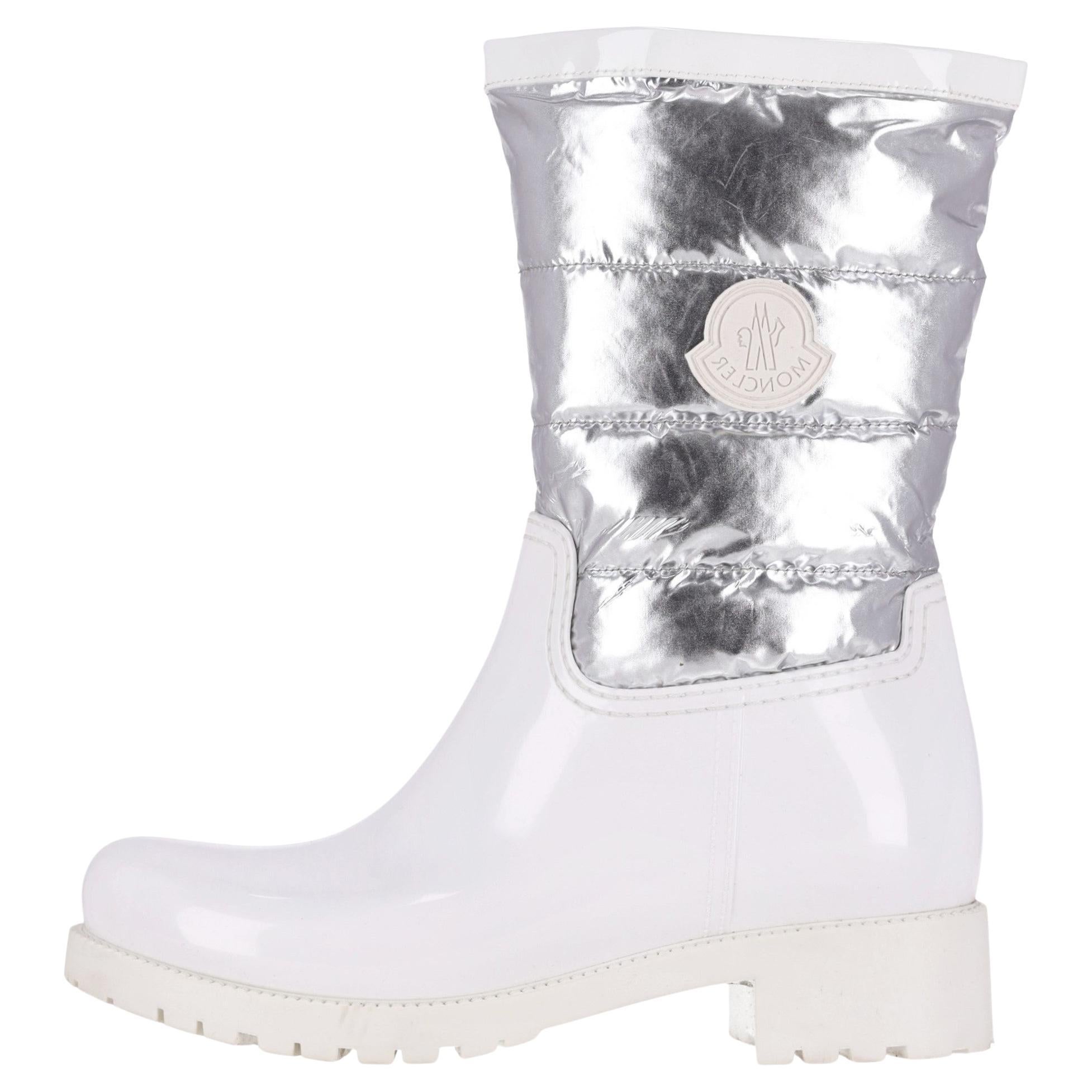 Moncler Gisele Metallic Rain Boots For Sale