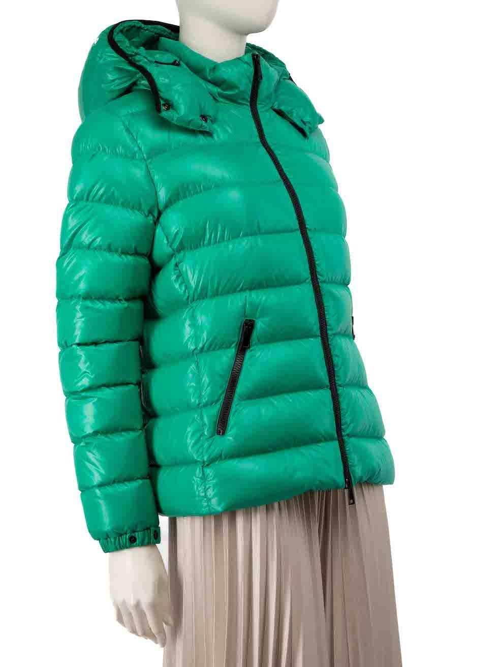 CONDITION is Very good. Minimal wear to jacket is evident. Minimal marks to hood and front on this used Moncler designer resale item.
 
 
 
 Details
 
 
 Bady model
 
 Green
 
 Synthetic
 
 Puffer down jacket
 
 Mid length
 
 Front double zip