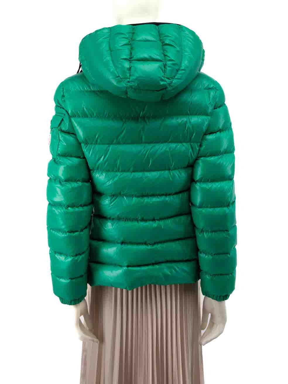 Moncler Green Bady Hooded Puffer Down Jacket Size XS In Excellent Condition For Sale In London, GB