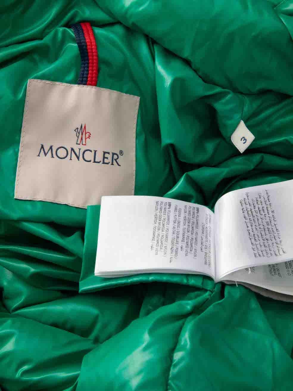 Moncler Grüne Bady-Puffer-Daunenjacke mit Kapuze Größe XS im Angebot 3