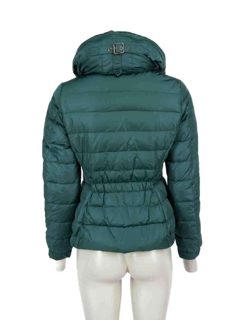 Moncler Green Funnel Neck Down Puffer Jacket Size S In Good Condition In London, GB