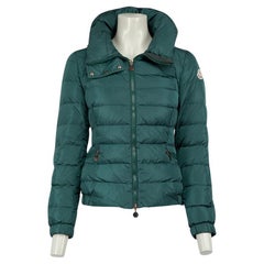 Used Moncler Green Funnel Neck Down Puffer Jacket Size S