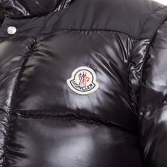 MONCLER Grenable black shine snap button cropped puffer jacket Sz.0 XS