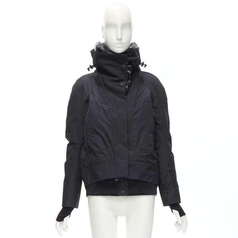 MONCLER GRENOBALE G32-003 Norme Afnor black down hooded puffer jacket Sz.0  XS