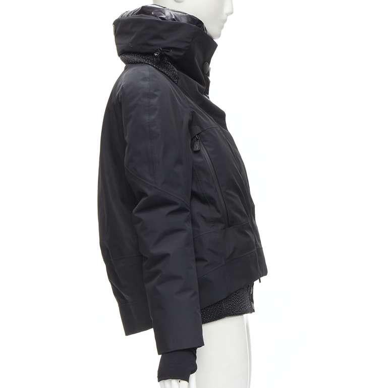 MONCLER GRENOBALE G32-003 Norme Afnor nero, piumino con cappuccio Sz.0 XS 1