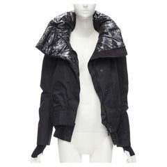 Used MONCLER GRENOBALE G32-003 Norme Afnor black down hooded puffer jacket Sz.0 XS