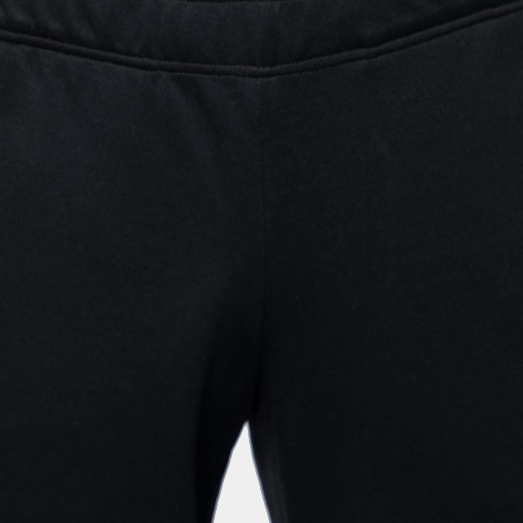 Moncler Grenoble Black Jersey Contrast Trimmed Sweatpants S For Sale 2