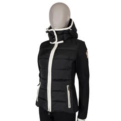 MONCLER GRENOBLE black nylon 2020 MAGLIA HOODED DOWN Cardigan Sweater M