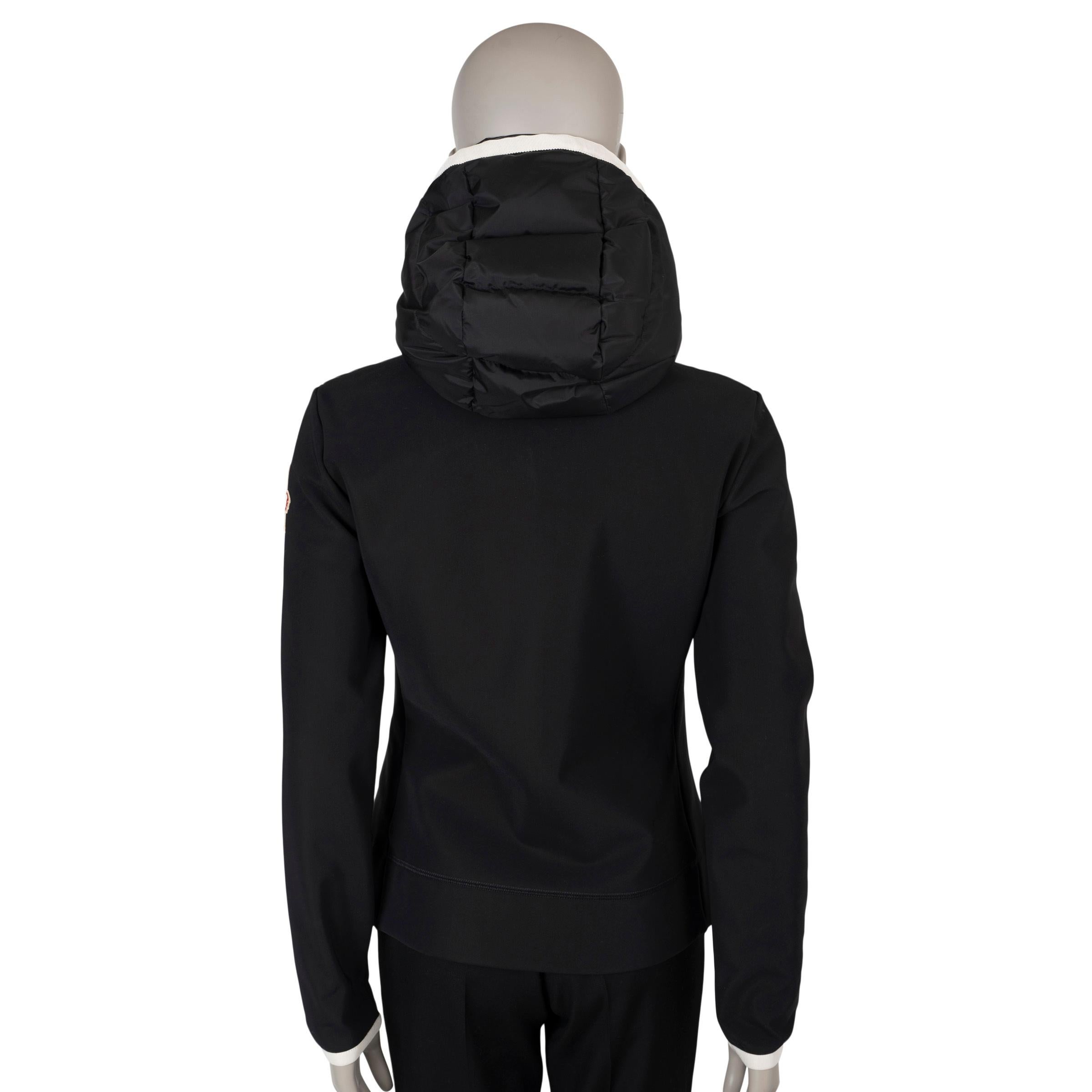 Black MONCLER GRENOBLE black nylon 2020 MAGLIA HOODED DOWN Cardigan Sweater M