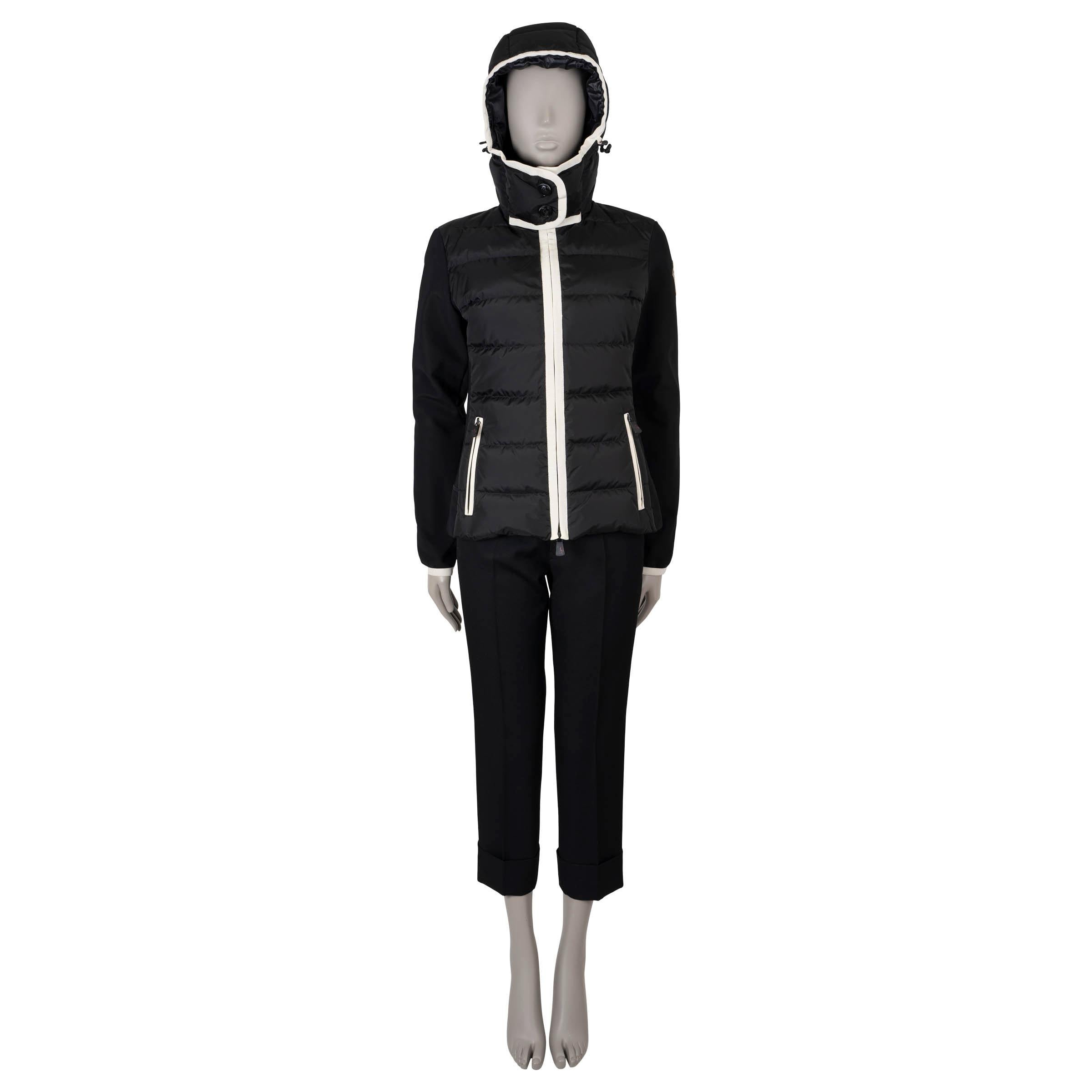 Women's MONCLER GRENOBLE black nylon 2020 MAGLIA HOODED DOWN Cardigan Sweater M