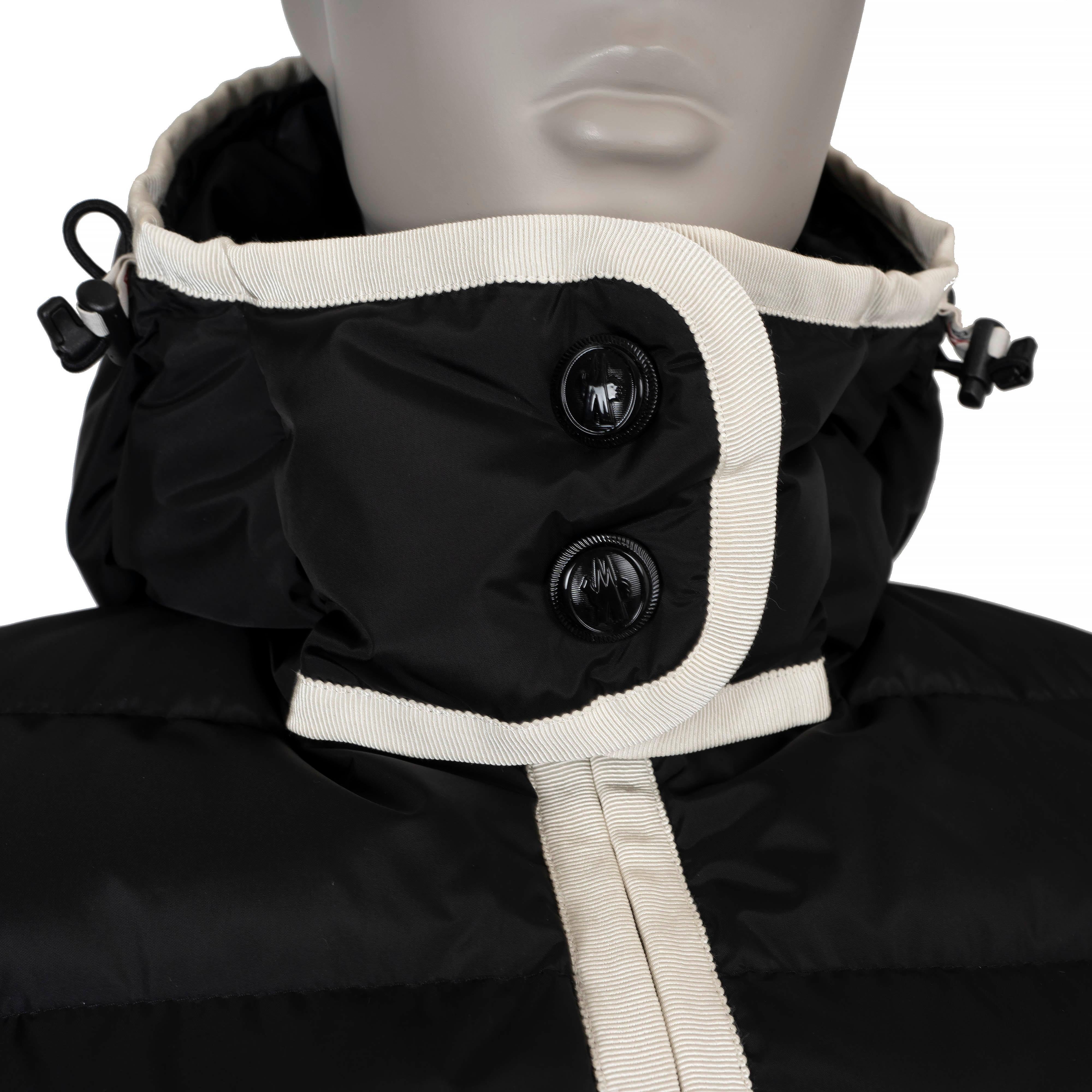 MONCLER GRENOBLE black nylon 2020 MAGLIA HOODED DOWN Cardigan Sweater M 1