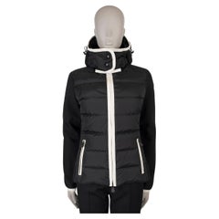 MONCLER GRENOBLE black nylon 2020 MAGLIA HOODED DOWN Cardigan Sweater M